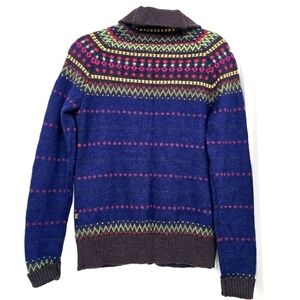 Farah Falcon Vintage 100% Wool Men's Fairisle Shawl Collar Cardigan Sweater S